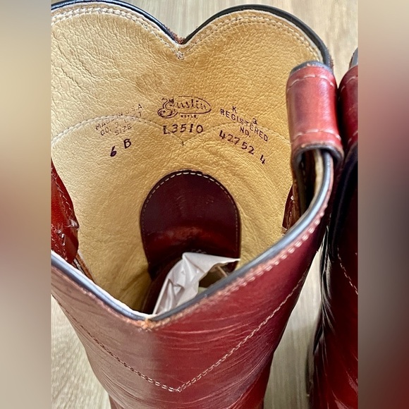 Vintage Justin 3510 Red Leather Boots Size 6 B EUC - Picture 6 of 6